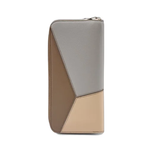 Puzzle zipped open wallet in classic calfskin