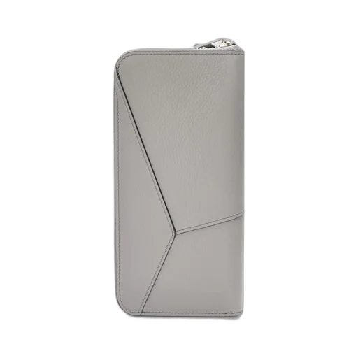 Puzzle zipped open wallet in classic calfskin