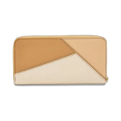 Puzzle zip around wallet in calfskin