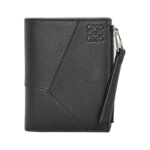 Puzzle slim compact wallet in classic calfskin