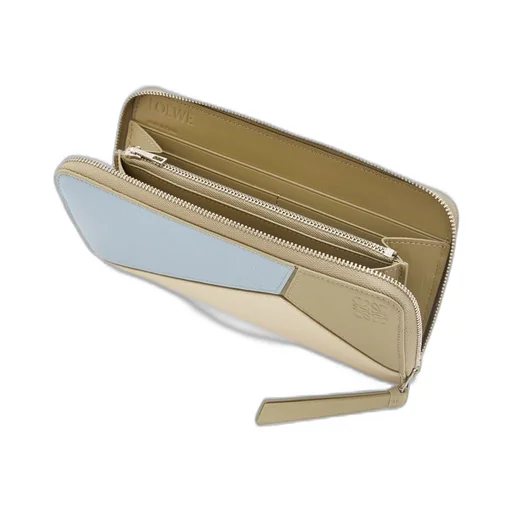 Puzzle zip around wallet in calfskin