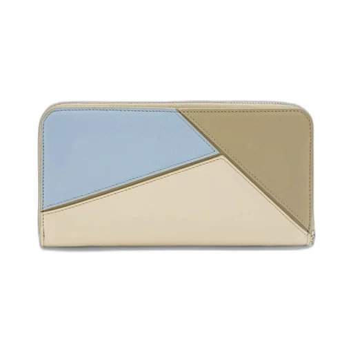 Puzzle zip around wallet in calfskin