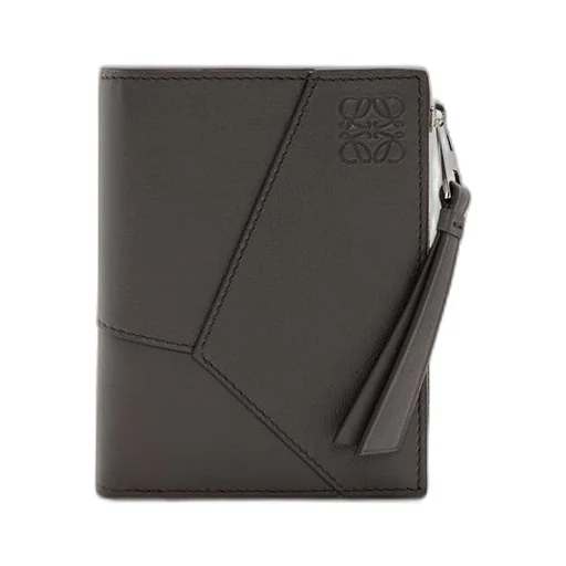 Puzzle slim compact wallet in classic calfskin