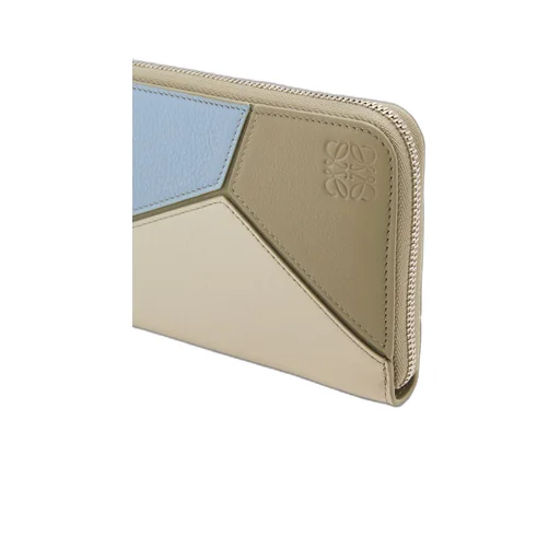 Puzzle zip around wallet in calfskin