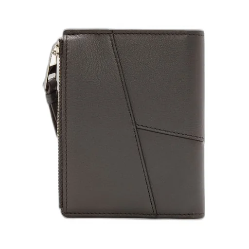 Puzzle slim compact wallet in classic calfskin