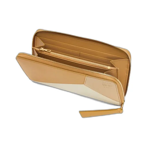 Puzzle zip around wallet in classic calfskin