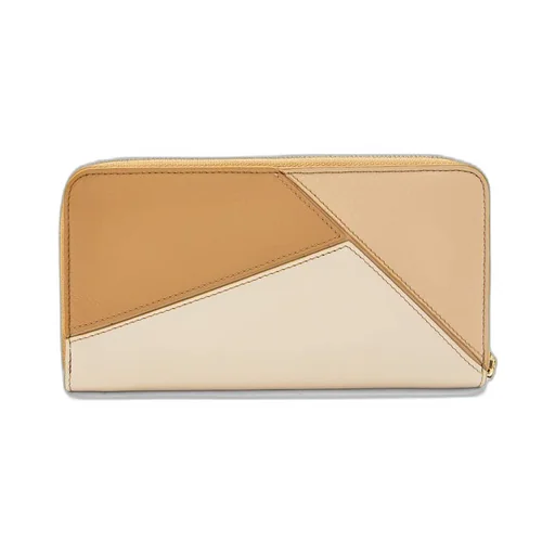 Puzzle zip around wallet in classic calfskin