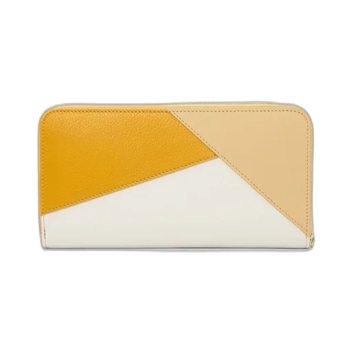 Puzzle zip around wallet in classic calfskin