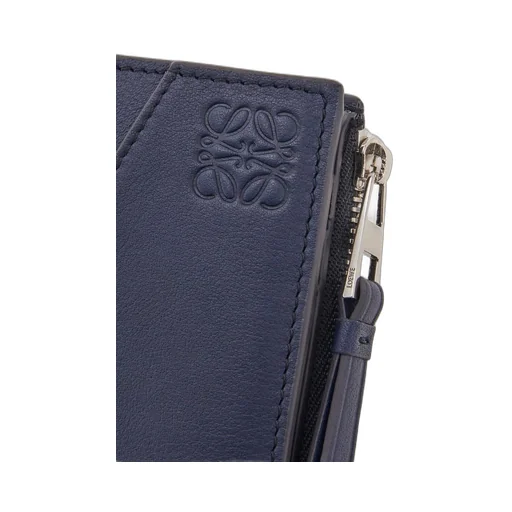 Puzzle slim compact wallet in classic calfskin