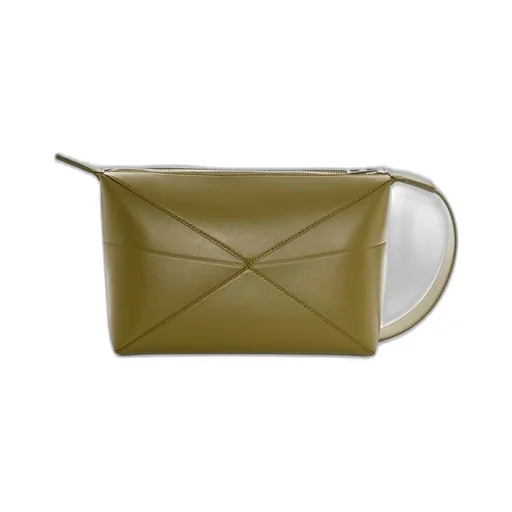 Puzzle Fold wash bag in shiny calfskin
