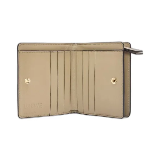 Puzzle compact zip wallet in classic calfskin
