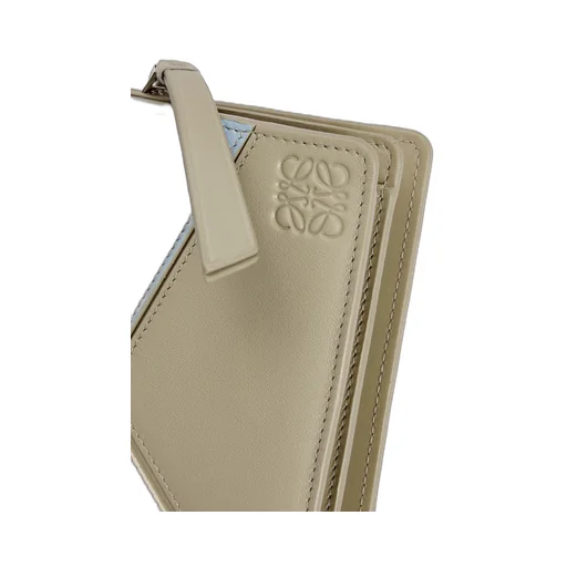 Puzzle compact zip wallet in classic calfskin