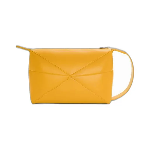 Puzzle Fold wash bag in shiny calfskin