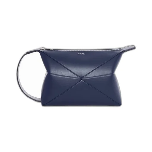 Puzzle Fold wash bag in shiny calfskin