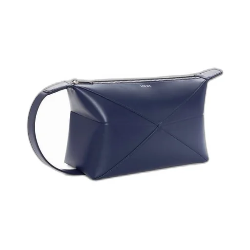 Puzzle Fold wash bag in shiny calfskin