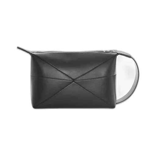 Puzzle Fold wash bag in shiny calfskin