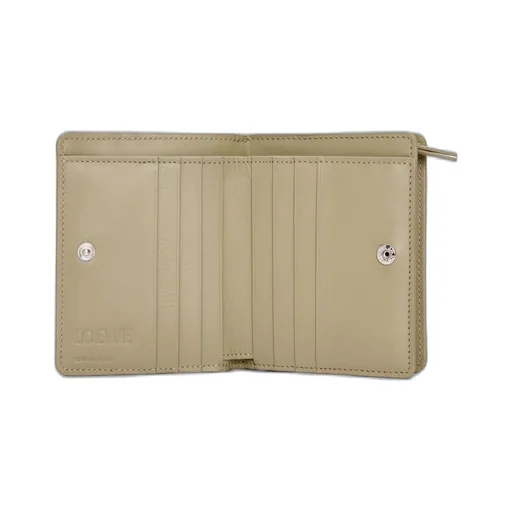 Puzzle compact zip wallet in classic calfskin