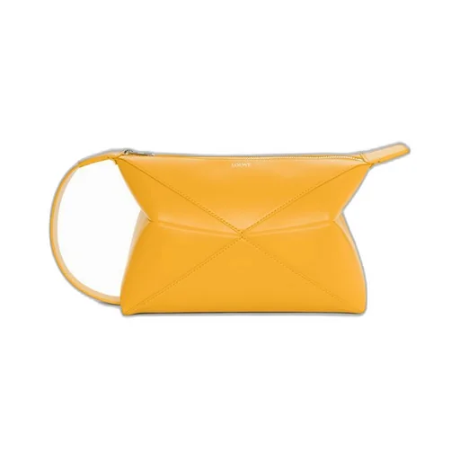 Puzzle Fold wash bag in shiny calfskin
