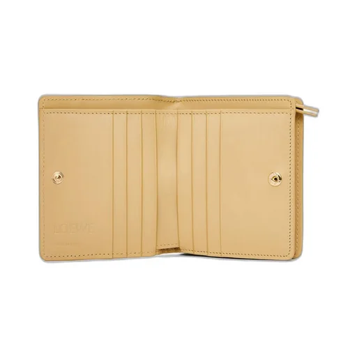 Puzzle compact zip wallet in classic calfskin