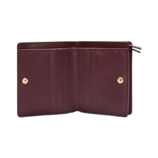 Puzzle compact zip wallet in classic calfskin
