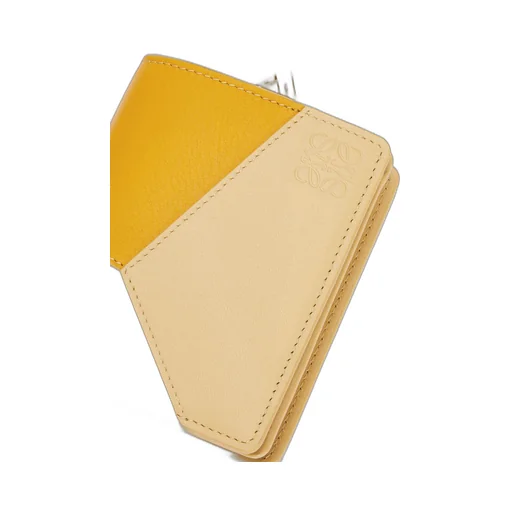 Puzzle compact zip wallet in classic calfskin