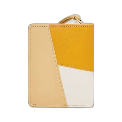 Puzzle compact zip wallet in classic calfskin