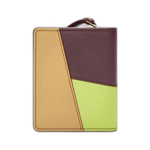 Puzzle compact zip wallet in classic calfskin