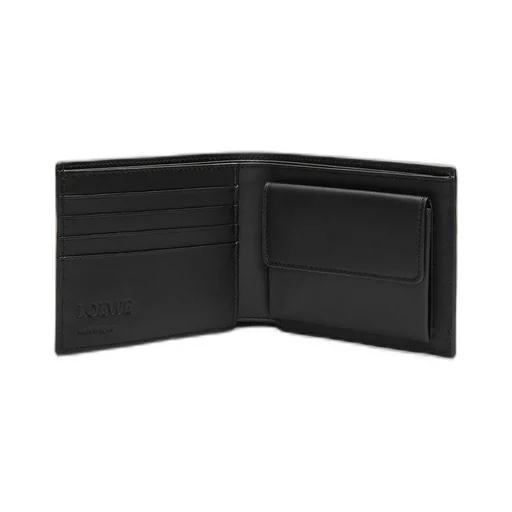Bifold coin wallet in silk calfskin