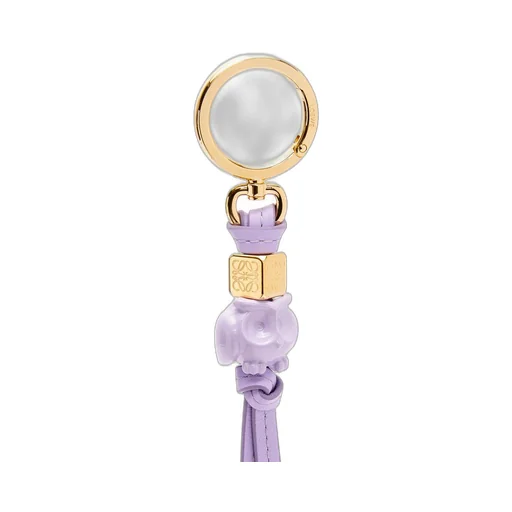 Owl charm in calfskin and brass