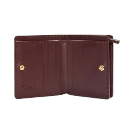 Puzzle compact zip wallet in classic calfskin