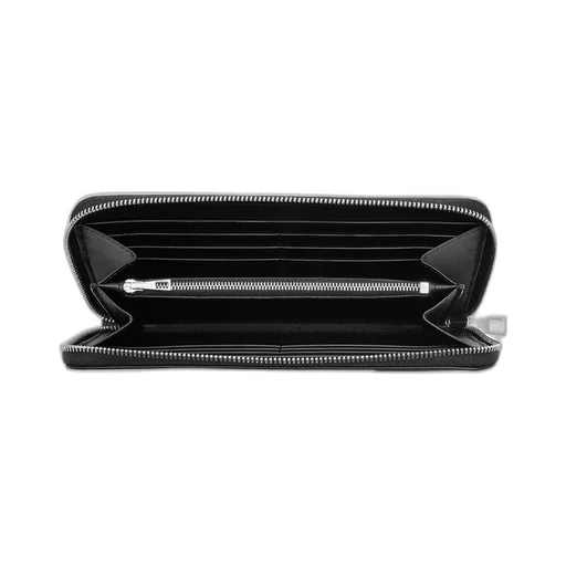 Zip around wallet in satin calfskin