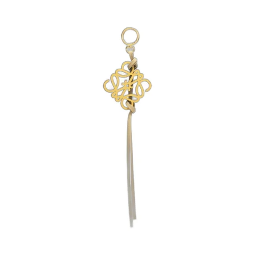 Anagram charm in classic calfskin and brass
