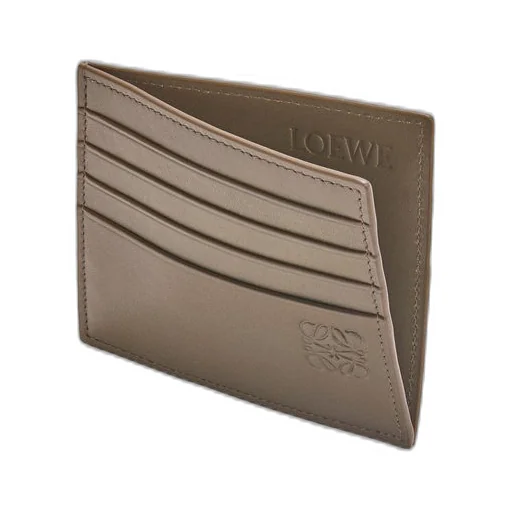 Open plain cardholder in shiny calfskin