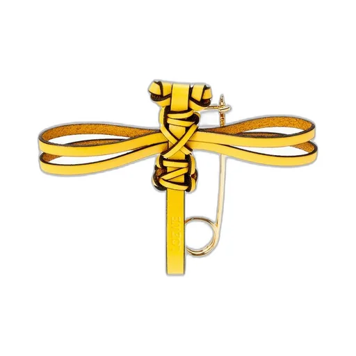 Dragonfly pin charm in calfskin