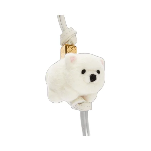 Chow chow charm in felt and calfskin