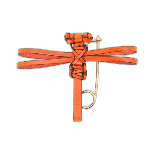 Dragonfly pin charm in calfskin