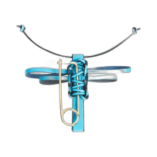 Butterfly pin charm in calfskin and metal