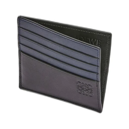 Open plain cardholder in shiny calfskin