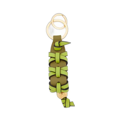 Cross braided keyring in classic calfskin