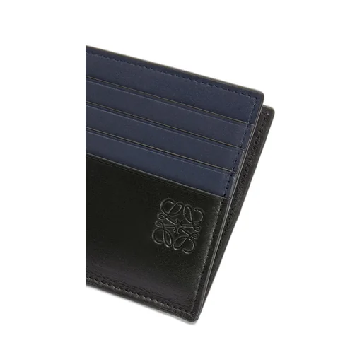 Open plain cardholder in shiny calfskin