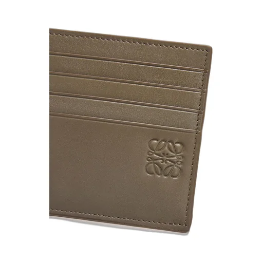 Open plain cardholder in shiny calfskin
