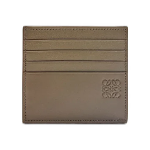Open plain cardholder in shiny calfskin