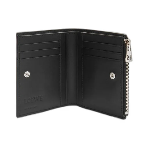 Slim compact wallet in shiny calfskin