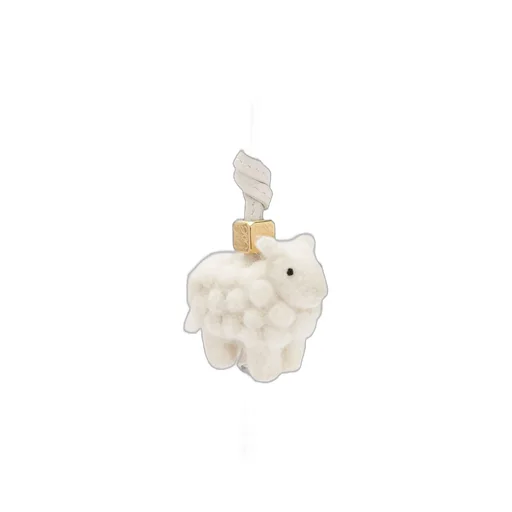 Sheep charm in felt and calfskin