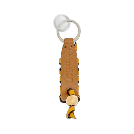 Cross braided keyring in classic calfskin
