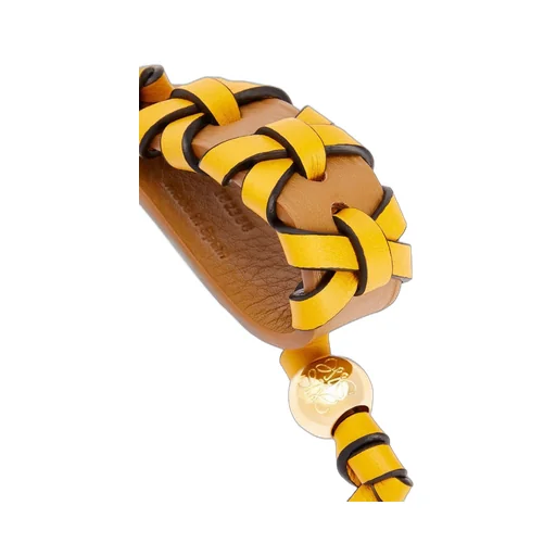 Cross braided keyring in classic calfskin