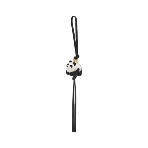 Panda charm in felt and calfskin