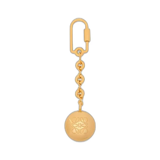 Pebble keyring in brass