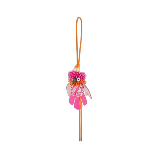 Exotic bird charm in classic calfskin
