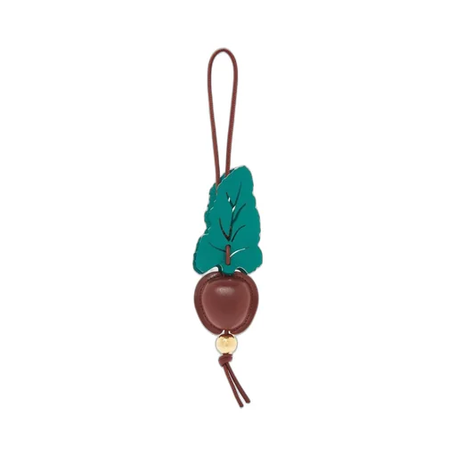 Beetroot charm in classic calfskin